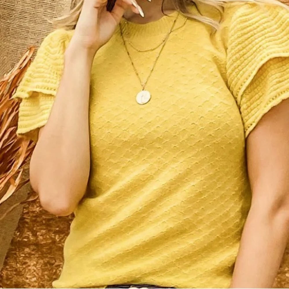Yellow gold baby doll sweater